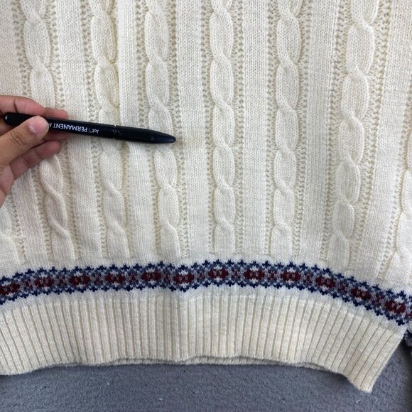 Vintage Jantzen Mens V-neck Sweater Fair Isle size M - Picture 5 of 9